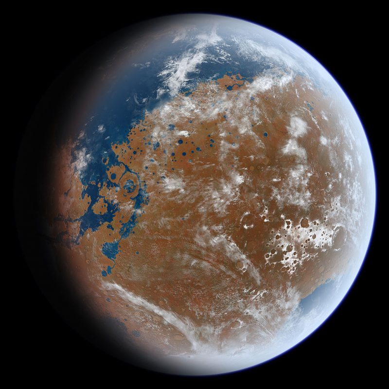 Вот как Красная Планета могла выглядеть полной голубой воды: